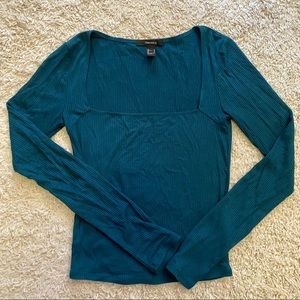 Forever 21 long sleeve blue-green shirt
